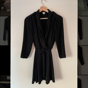 Wilfred faux wrap dress, black.